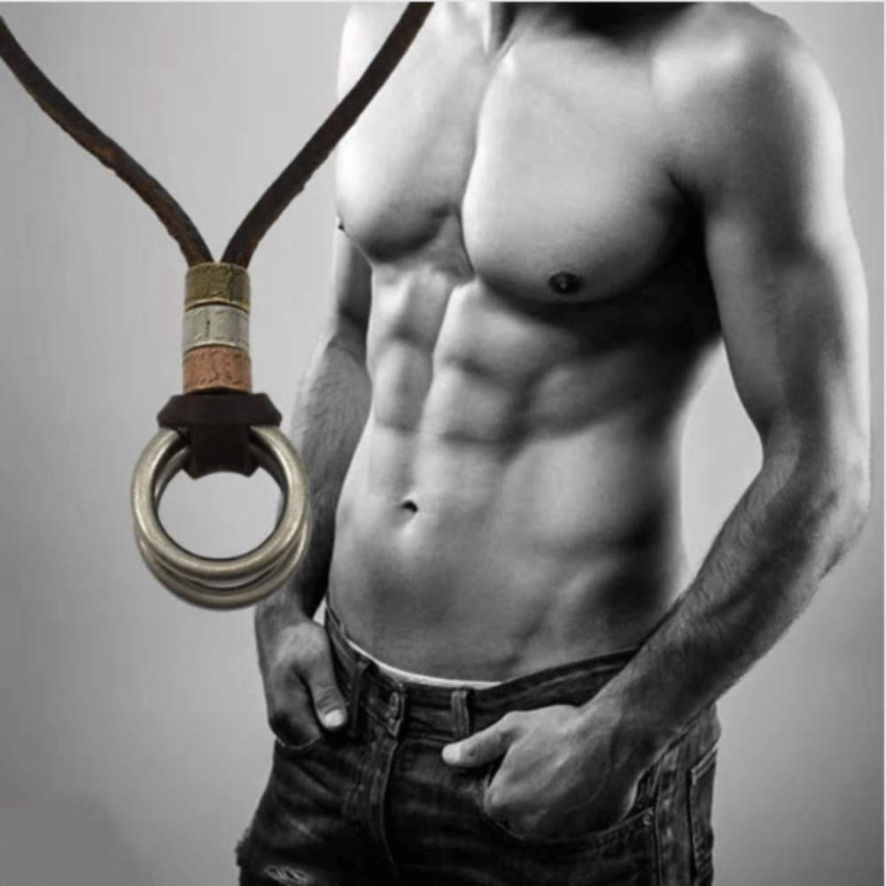 Adjustable Leather Cord Necklace Circle Pendant - Picture 4 of 4